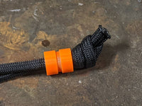 Medium Orange G10 Lanyard Bead With One Groove and a Free Paracord Lanyard
