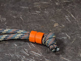 Medium Orange G10 Lanyard Bead With One Groove and a Free Paracord Lanyard