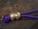 Medium Curvy Blasted Brass Lanyard Bead and a Free Paracord Lanyard