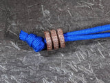 Large Natural Micarta Lanyard Bead With Two Grooves and a Free Paracord Lanyard