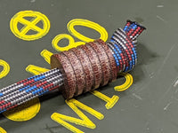 Large Natural Micarta Lanyard Bead With 5 Grooves and a Free Paracord Lanyard