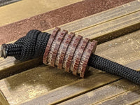 Large Natural Micarta Lanyard Bead With 5 Grooves and a Free Paracord Lanyard