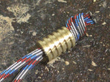 Large Brass Lanyard Bead With 5 Grooves and a Free Paracord Lanyard