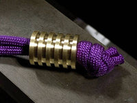 Large Brass Lanyard Bead With 5 Grooves and a Free Paracord Lanyard