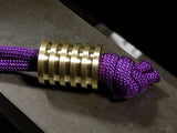 Large Brass Lanyard Bead With 5 Grooves and a Free Paracord Lanyard
