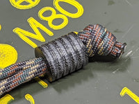 Large Black Micarta Lanyard Bead With 5 Grooves and a Free Paracord Lanyard