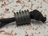 Large Black Micarta Lanyard Bead With 5 Grooves and a Free Paracord Lanyard
