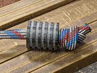 Large Black Micarta Lanyard Bead With 5 Grooves and a Free Paracord Lanyard