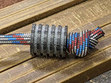 Large Black Micarta Lanyard Bead With 5 Grooves and a Free Paracord Lanyard