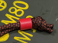 Simple Small Cherry Red G10 Lanyard Bead with Free Paracord Lanyard