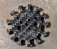 Stay Home Carbon Fiber Corona Keychain