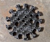 Stay Home Carbon Fiber Corona Keychain