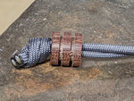 Large Natural Micarta Lanyard Bead With Two Grooves and a Free Paracord Lanyard