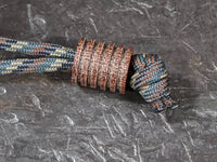 Large Natural Micarta Lanyard Bead With 5 Grooves and a Free Paracord Lanyard
