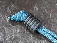 Large Black Micarta Lanyard Bead With 5 Grooves and a Free Paracord Lanyard