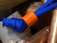 Simple Small Blaze Orange G10 Lanyard Bead with Free Paracord Lanyard
