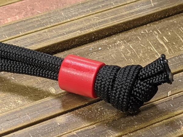 Simple Small Cherry Red G10 Lanyard Bead with Free Paracord Lanyard