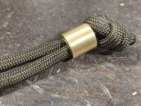 Simple Small Brass Lanyard Bead with Free Paracord Lanyard