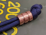 Medium Copper Lanyard Bead With Two Grooves and a Free Paracord Lanyard