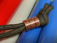 Medium Copper Lanyard Bead With Two Grooves and a Free Paracord Lanyard