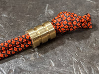 Medium Brass Lanyard Bead With Two Grooves and a Free Paracord Lanyard