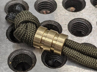 Medium Brass Lanyard Bead With Two Grooves and a Free Paracord Lanyard