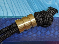 Medium Brass Lanyard Bead With Two Grooves and a Free Paracord Lanyard