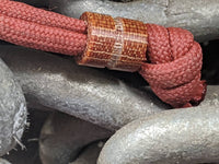 Medium Natural Micarta Lanyard Bead With One Groove and a Free Paracord Lanyard