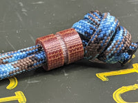 Medium Natural Micarta Lanyard Bead With One Groove and a Free Paracord Lanyard