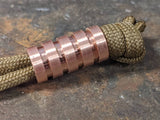 Medium Copper Lanyard Bead With Four Grooves and a Free Paracord Lanyard