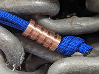 Medium Copper Lanyard Bead With Four Grooves and a Free Paracord Lanyard