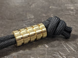 Medium Brass Lanyard Bead With Four Grooves and a Free Paracord Lanyard