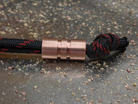 Wide Edge Medium Copper Bead With 2 Grooves and a Free Paracord Lanyard