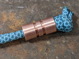 Wide Edge Medium Copper Bead With 2 Grooves and a Free Paracord Lanyard