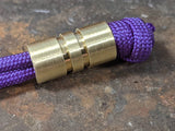 Wide Edge Medium Brass Bead With 2 Grooves and a Free Paracord Lanyard