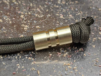 Wide Edge Medium Brass Bead With 2 Grooves and a Free Paracord Lanyard