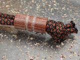Wide Edge Medium Natural Micarta Bead With 2 Grooves and a Free Paracord Lanyard