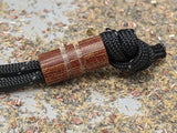 Wide Edge Medium Natural Micarta Bead With 2 Grooves and a Free Paracord Lanyard