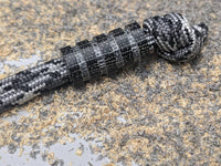 Medium Black Micarta Lanyard Bead With 4 Grooves and a Free Paracord Lanyard