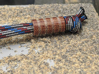 Medium Natural Micarta Lanyard Bead With 4 Grooves and a Free Paracord Lanyard