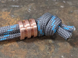 Small Copper Lanyard Bead with 2 Grooves and a Free Paracord Lanyard