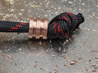 Small Copper Lanyard Bead with 2 Grooves and a Free Paracord Lanyard