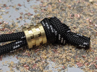 Small Brass Lanyard Bead with 2 Grooves and a Free Paracord Lanyard