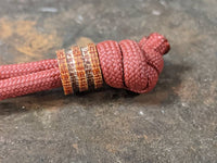 Small Natural Micarta Lanyard Bead with 2 Grooves and a Free Paracord Lanyard