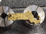 Brass State of Massachusetts key chain with Patina