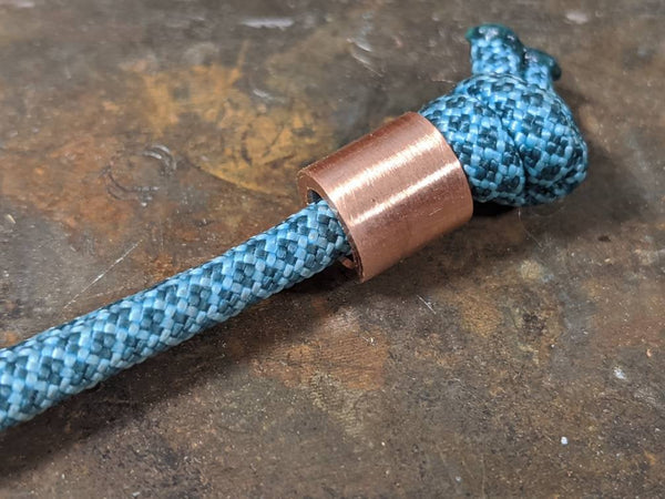 Simple Small Copper Lanyard Bead with Free Paracord Lanyard