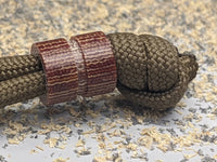 Medium Natural Micarta Lanyard Bead With One Groove and a Free Paracord Lanyard