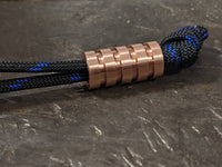 Medium Copper Lanyard Bead With Four Grooves and a Free Paracord Lanyard