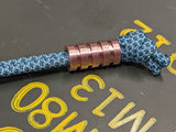 Medium Copper Lanyard Bead With Four Grooves and a Free Paracord Lanyard
