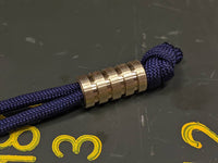 Medium Brass Lanyard Bead With Four Grooves and a Free Paracord Lanyard